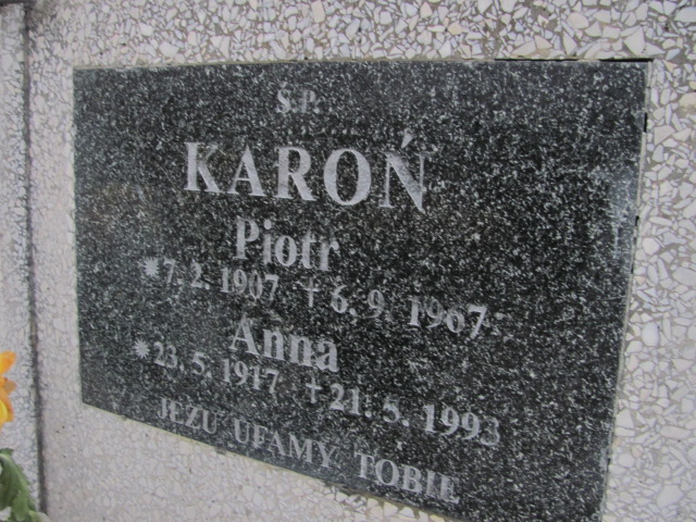 Piotr Karoń 1907 Frydrychowice - Grobonet - Wyszukiwarka osób pochowanych