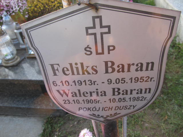 Feliks Baran 1913 Frydrychowice - Grobonet - Wyszukiwarka osób pochowanych