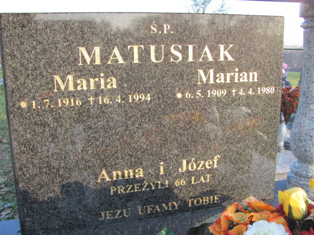 Marian Matusiak 1909 Frydrychowice - Grobonet - Wyszukiwarka osób pochowanych
